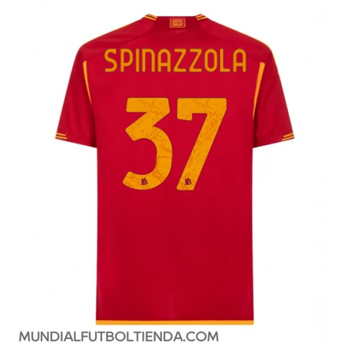 Camiseta AS Roma Leonardo Spinazzola #37 Primera Equipación Replica 2023-24 mangas cortas